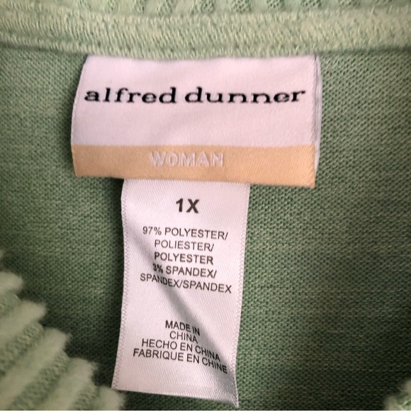 ALFRED DUNNER SIZE XL, 1X SWEATSHIRT PULLOVER ENVELOPE NECK GREEN EMBROIDERED - Picture 9 of 9